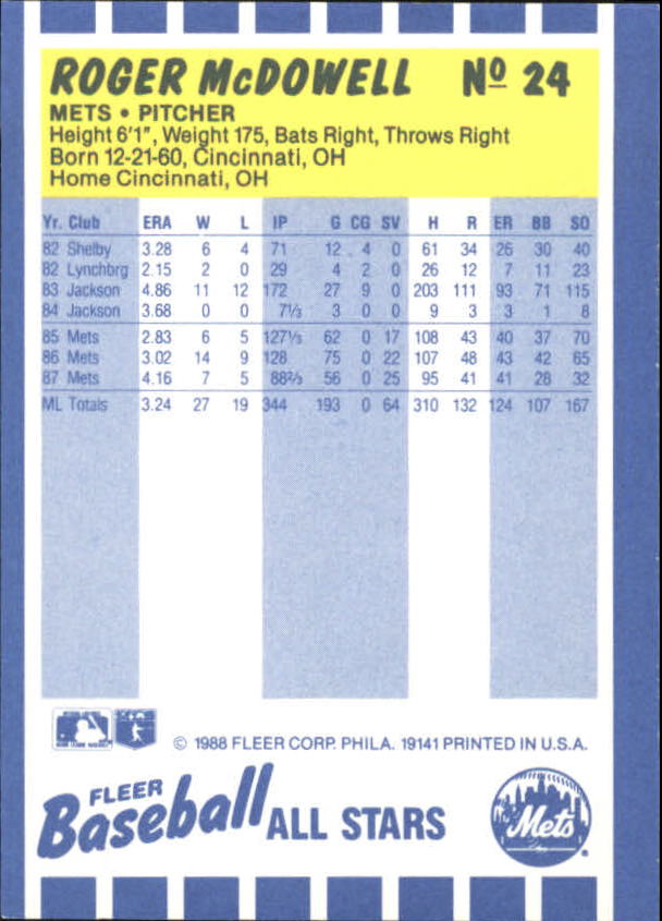 1988 Fleer Baseball All-Stars Baseball Card Pick - Picture 37 of 67