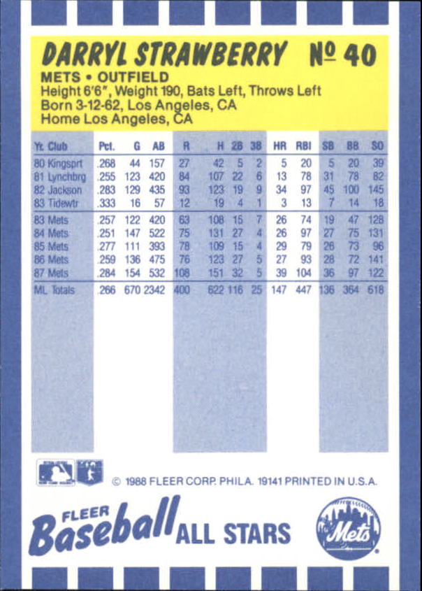 1988 Fleer Baseball All-Stars Baseball Card Pick - Picture 61 of 67