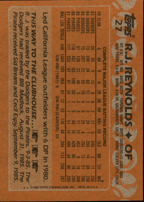 1988 Topps Baseball Card Pick 1-254 - Picture 55 of 499