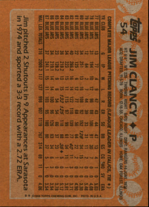 1988 Topps Baseball Card Pick 1-254 - Picture 107 of 499