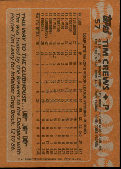 1988 Topps Baseball Card Pick 1-254 - Picture 113 of 499