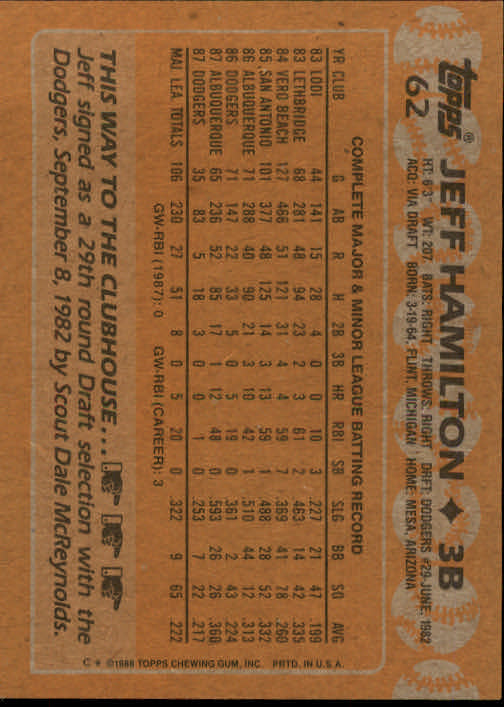 1988 Topps Baseball Card Pick 1-254 - Picture 123 of 499