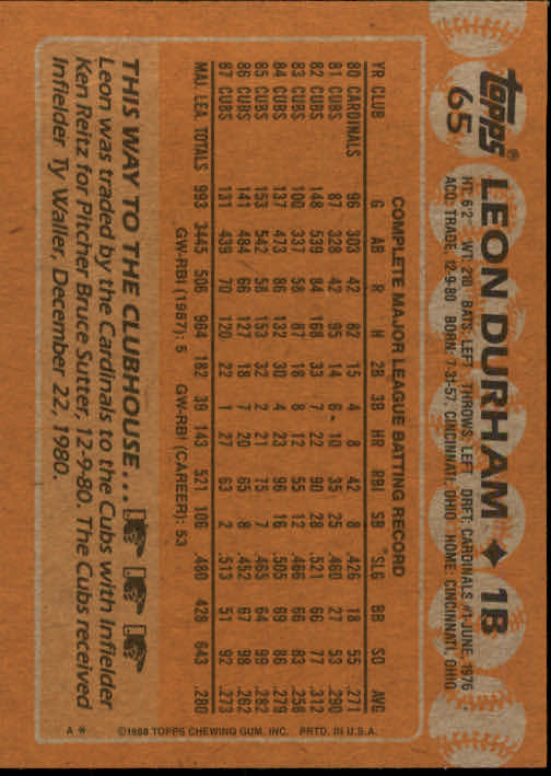 1988 Topps Baseball Card Pick 1-254 - Picture 129 of 499