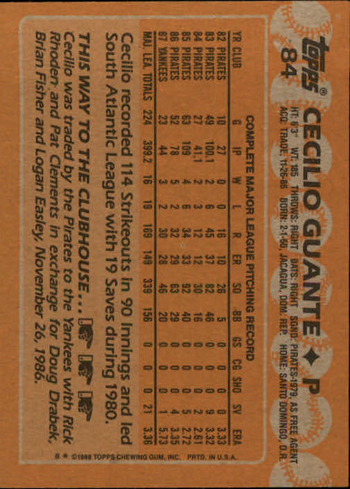 1988 Topps Baseball Card Pick 1-254 - Picture 167 of 499