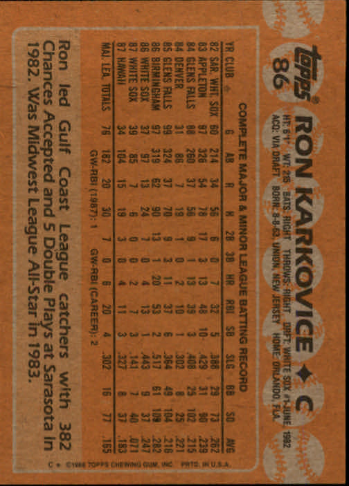 1988 Topps Baseball Card Pick 1-254 - Picture 171 of 499
