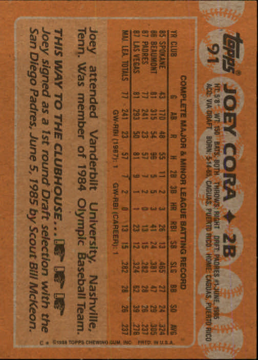 1988 Topps Baseball Card Pick 1-254 - Picture 181 of 499