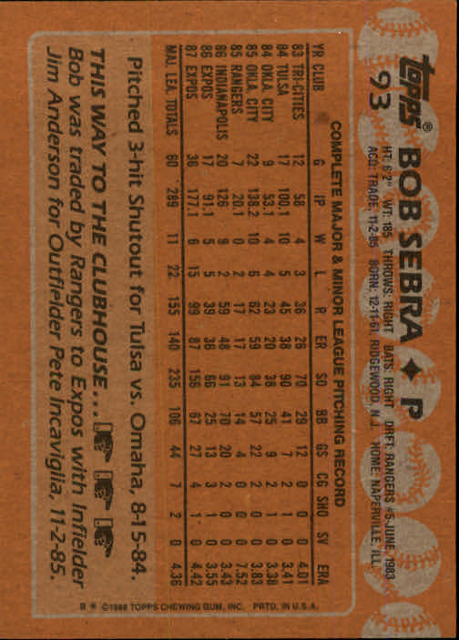 1988 Topps Baseball Card Pick 1-254 - Picture 185 of 499
