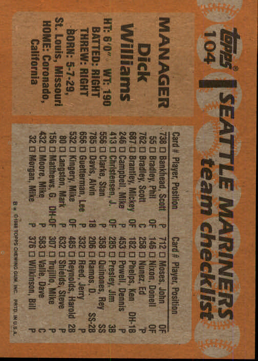 1988 Topps Baseball Card Pick 1-254 - Picture 207 of 499