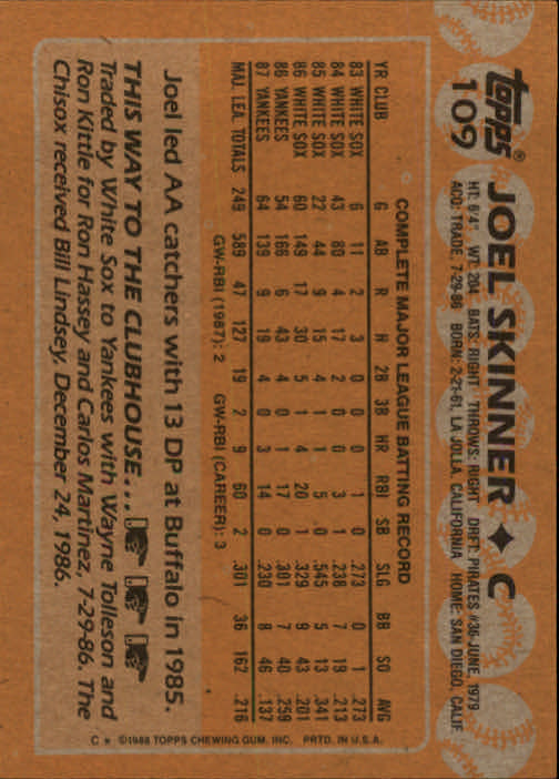 1988 Topps Baseball Card Pick 1-254 - Picture 217 of 499