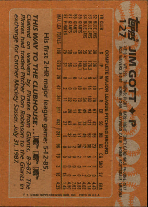 1988 Topps Baseball Card Pick 1-254 - Picture 251 of 499
