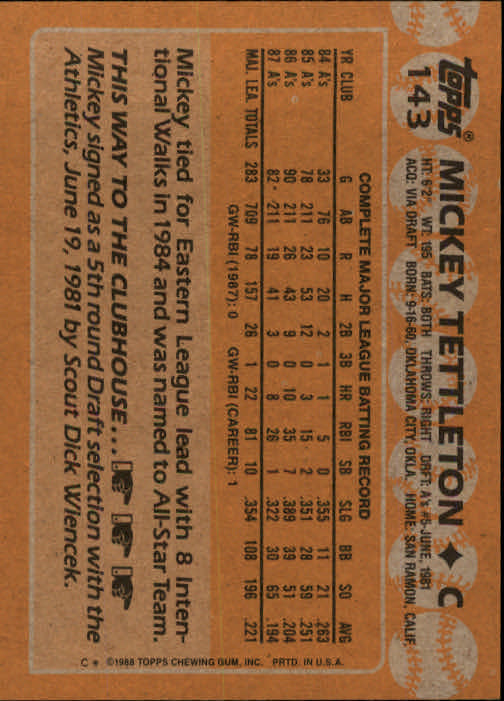 1988 Topps Baseball Card Pick 1-254 - Picture 283 of 499