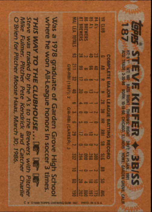1988 Topps Baseball Card Pick 1-254 - Picture 369 of 499