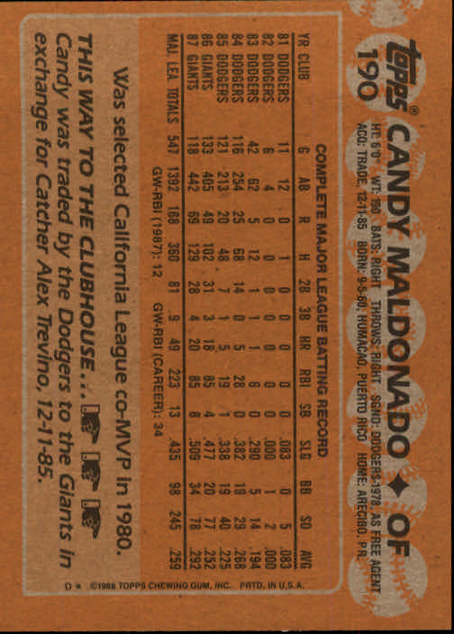1988 Topps Baseball Card Pick 1-254 - Picture 375 of 499