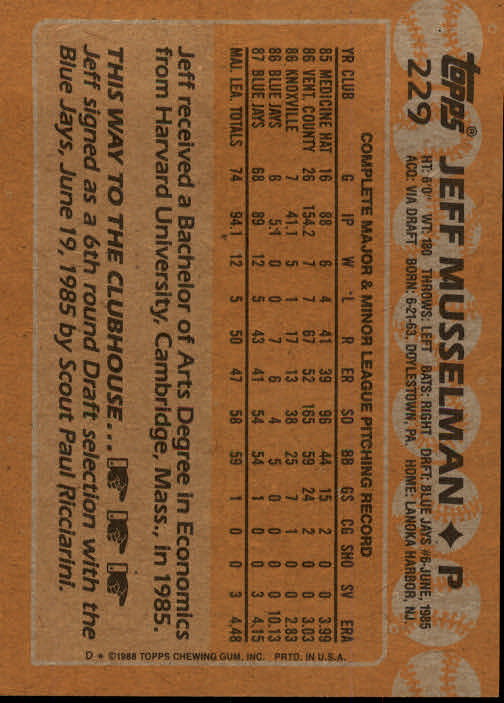 1988 Topps Baseball Card Pick 1-254 - Picture 451 of 499