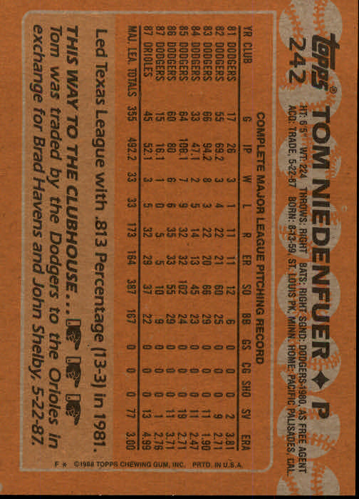1988 Topps Baseball Card Pick 1-254 - Picture 477 of 499