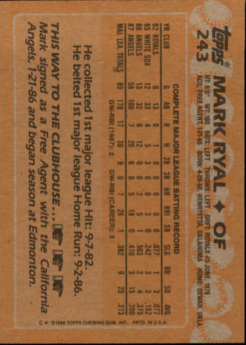 1988 Topps Baseball Card Pick 1-254 - Picture 479 of 499