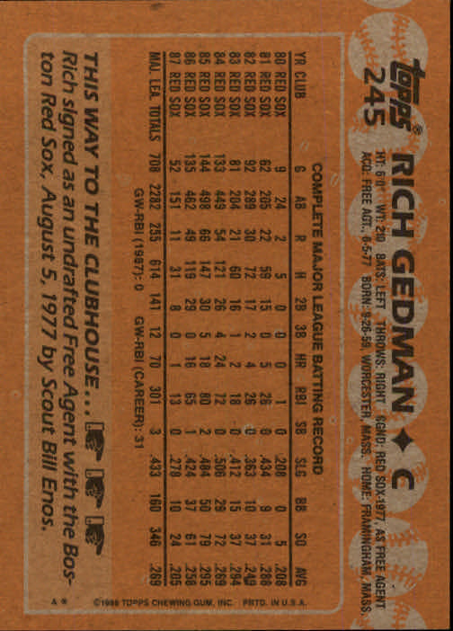 1988 Topps Baseball Card Pick 1-254 - Picture 483 of 499