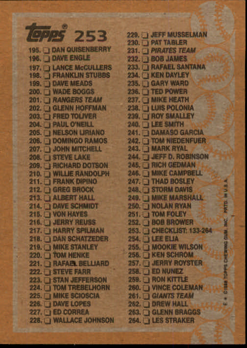 1988 Topps Baseball Card Pick 1-254 - Picture 497 of 499