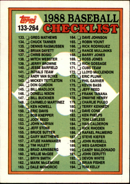 1988 Topps Baseball Card Pick 1-254 - Picture 496 of 499