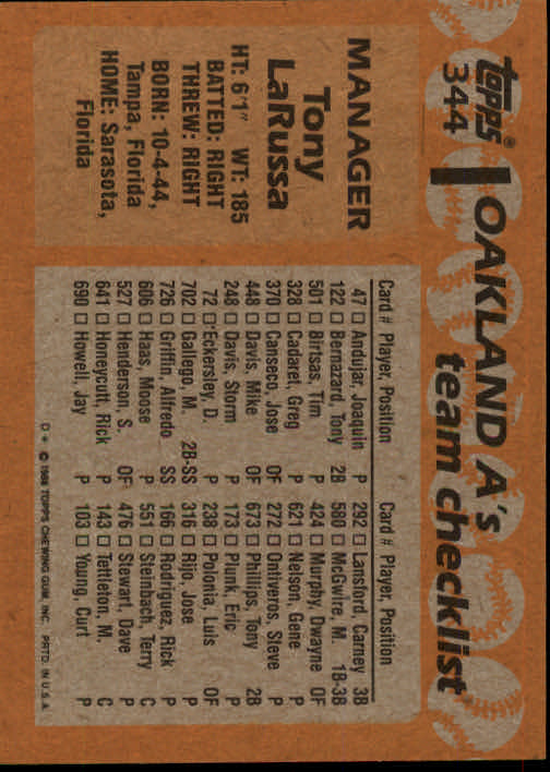 1988 Topps Baseball Card Pick 255-512 - Picture 175 of 495