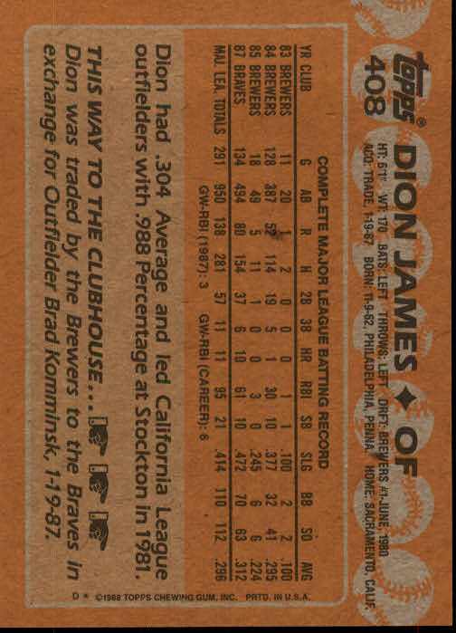 1988 Topps Baseball Card Pick 255-512 - Picture 293 of 495