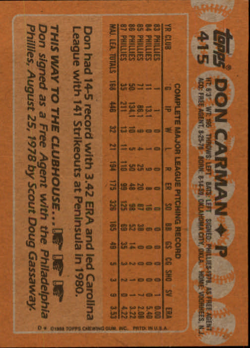 1988 Topps Baseball Card Pick 255-512 - Picture 305 of 495
