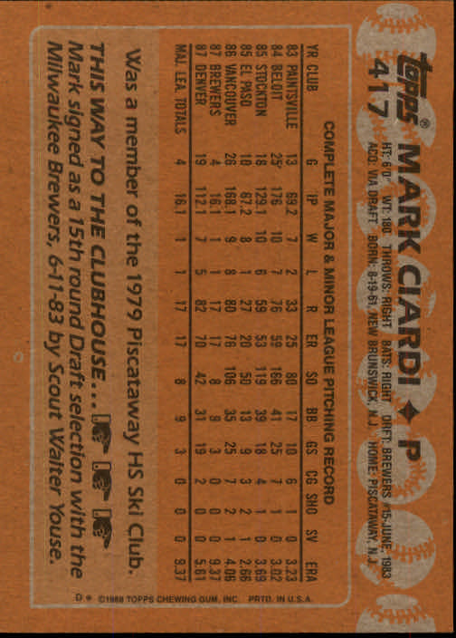 1988 Topps Baseball Card Pick 255-512 - Picture 309 of 495