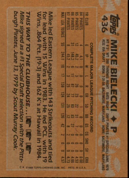 1988 Topps Baseball Card Pick 255-512 - Picture 347 of 495