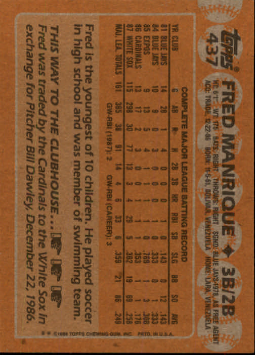 1988 Topps Baseball Card Pick 255-512 - Picture 349 of 495