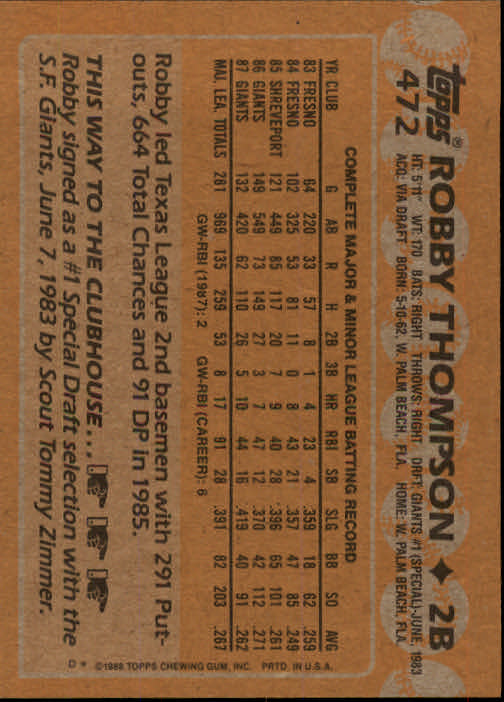 1988 Topps Baseball Card Pick 255-512 - Picture 417 of 495