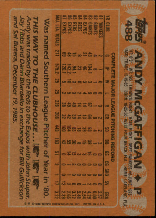 1988 Topps Baseball Card Pick 255-512 - Picture 449 of 495