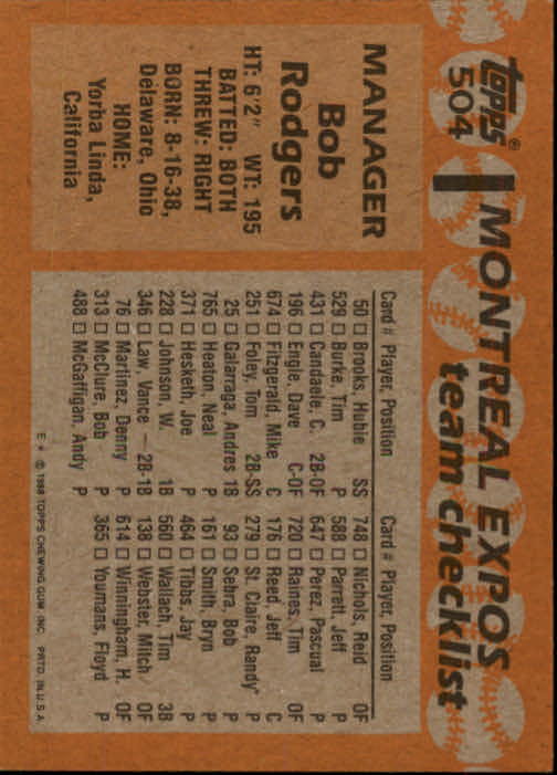 1988 Topps Baseball Card Pick 255-512 - Picture 479 of 495