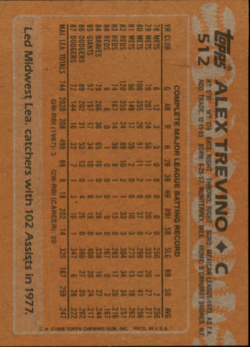 1988 Topps Baseball Card Pick 255-512 - Picture 495 of 495