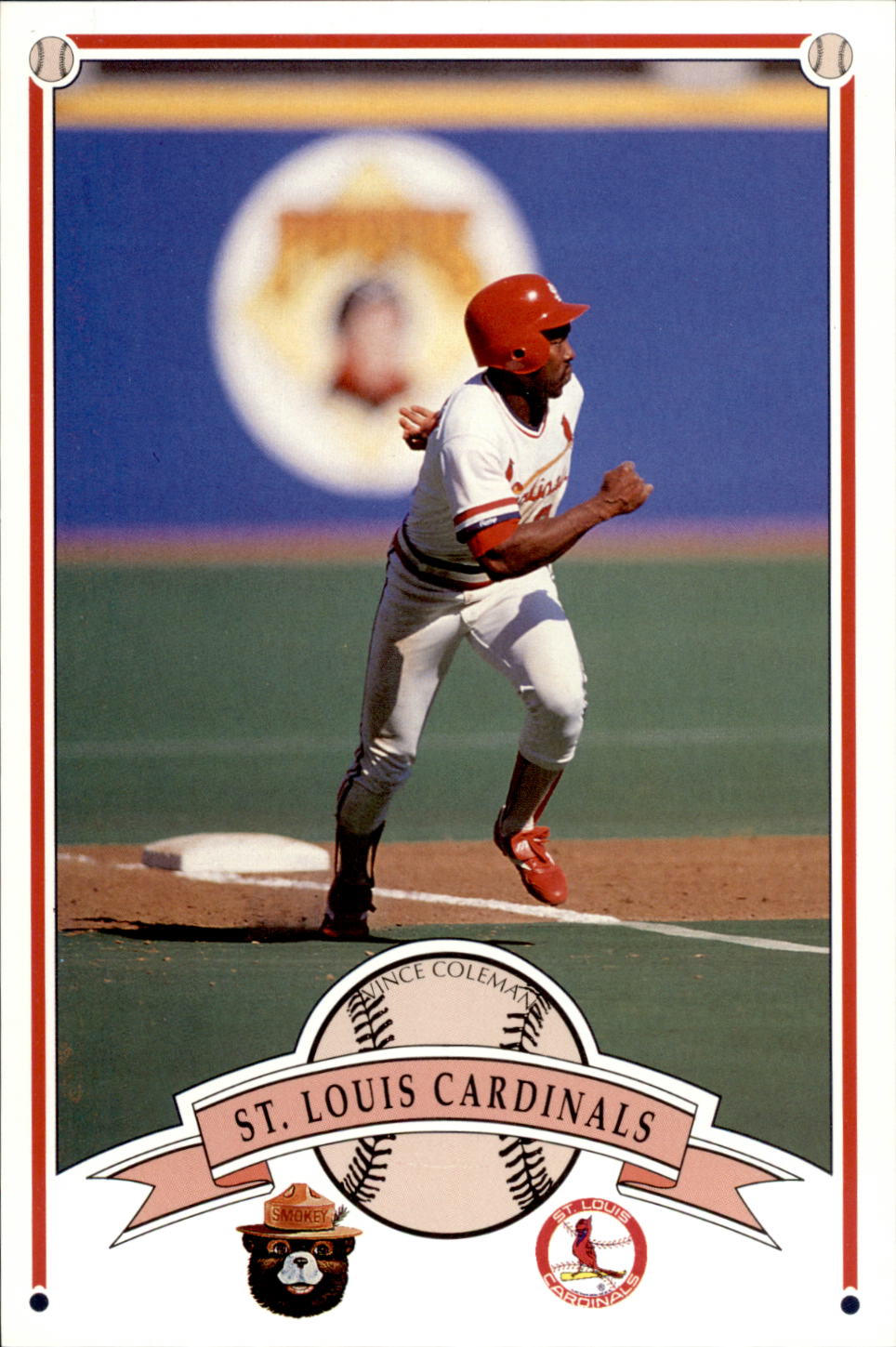 1989 St. Louis Cardinals Smokey Bear Jumbo Baseball Card Choose Your