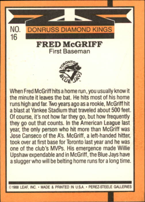 A9832- 1989 Donruss Baseball Cards 1-250 +Rookies -You Pick- 10+ FREE US SHIP - Picture 33 of 501