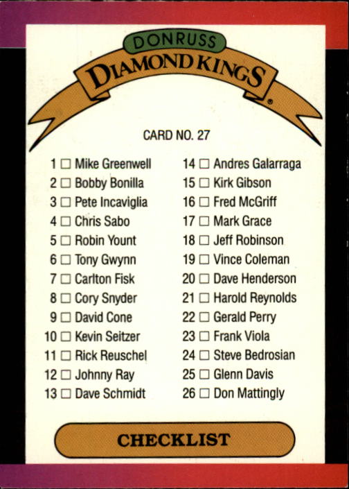 A9832- 1989 Donruss Baseball Cards 1-250 +Rookies -You Pick- 10+ FREE US SHIP - Picture 54 of 501