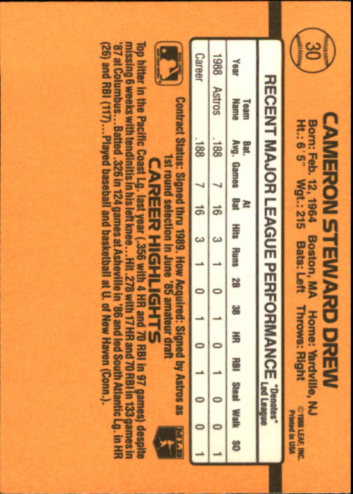 A9832- 1989 Donruss Baseball Cards 1-250 +Rookies -You Pick- 10+ FREE US SHIP - Picture 61 of 501