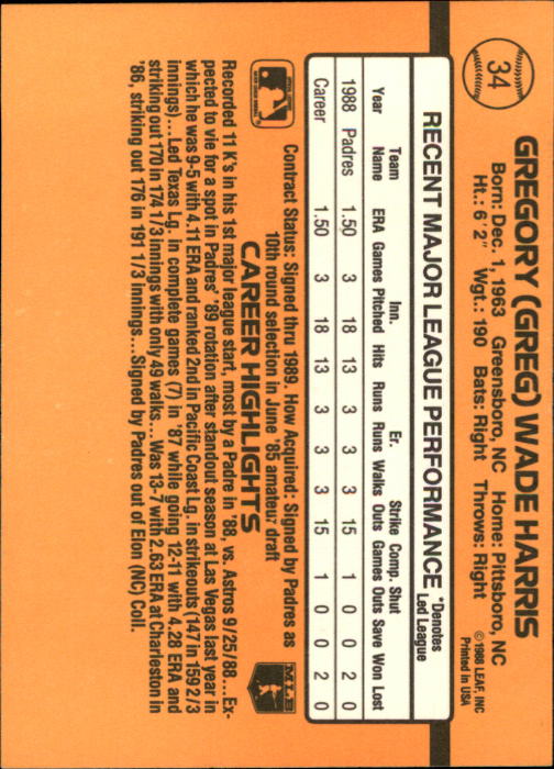 A9832- 1989 Donruss Baseball Cards 1-250 +Rookies -You Pick- 10+ FREE US SHIP - Picture 69 of 501
