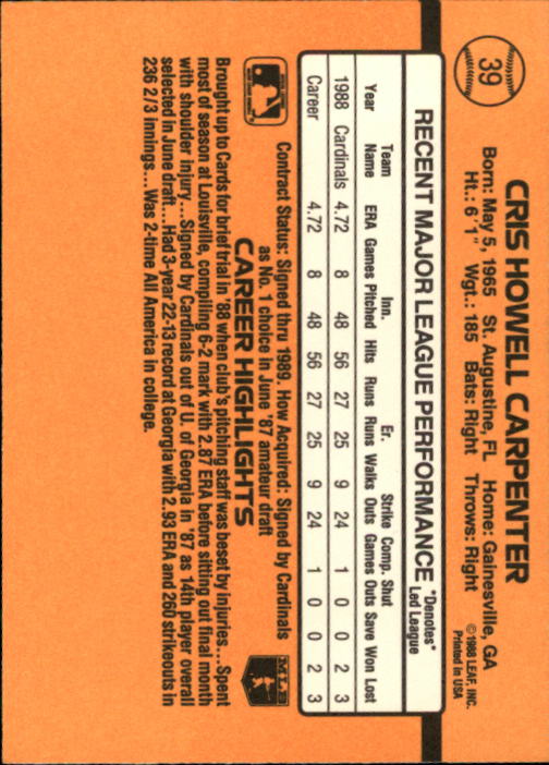 A9832- 1989 Donruss Baseball Cards 1-250 +Rookies -You Pick- 10+ FREE US SHIP - Picture 79 of 501