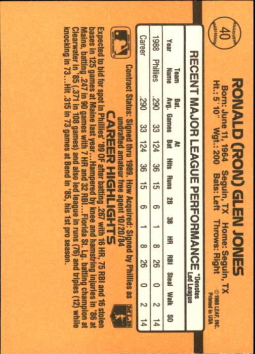 A9832- 1989 Donruss Baseball Cards 1-250 +Rookies -You Pick- 10+ FREE US SHIP - Picture 81 of 501
