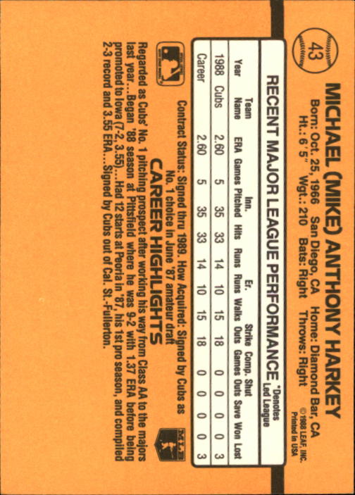 A9832- 1989 Donruss Baseball Cards 1-250 +Rookies -You Pick- 10+ FREE US SHIP - Picture 87 of 501