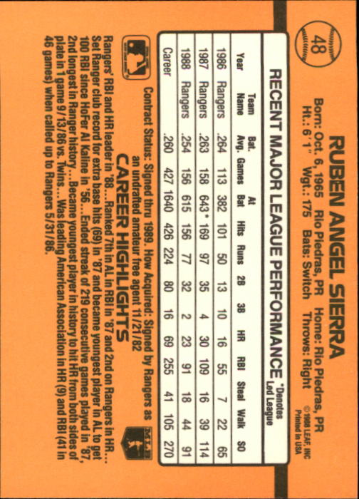 A9832- 1989 Donruss Baseball Cards 1-250 +Rookies -You Pick- 10+ FREE US SHIP - Picture 97 of 501
