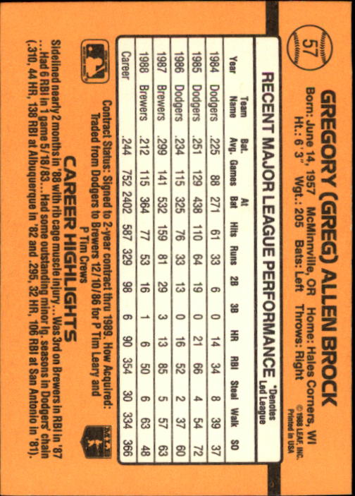 A9832- 1989 Donruss Baseball Cards 1-250 +Rookies -You Pick- 10+ FREE US SHIP - Picture 115 of 501