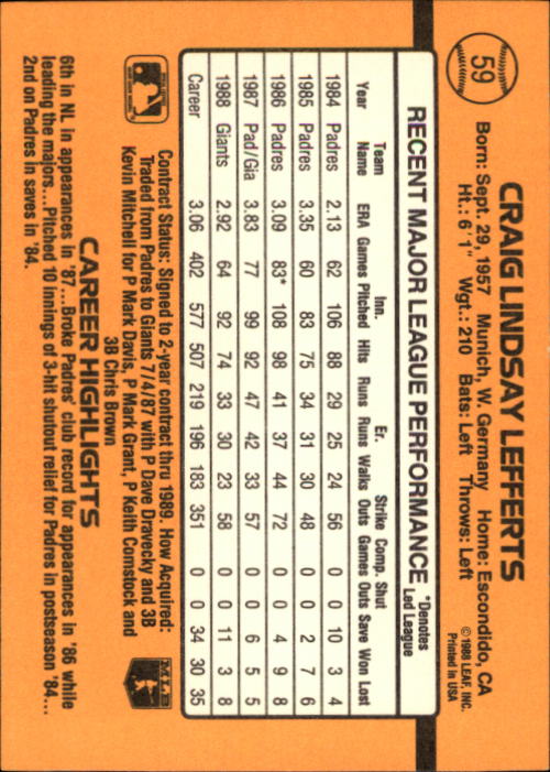 A9832- 1989 Donruss Baseball Cards 1-250 +Rookies -You Pick- 10+ FREE US SHIP - Picture 119 of 501
