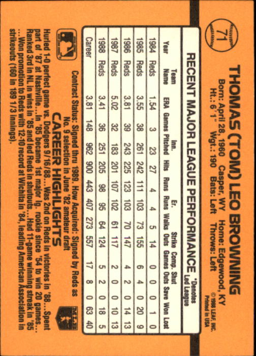 A9832- 1989 Donruss Baseball Cards 1-250 +Rookies -You Pick- 10+ FREE US SHIP - Picture 143 of 501