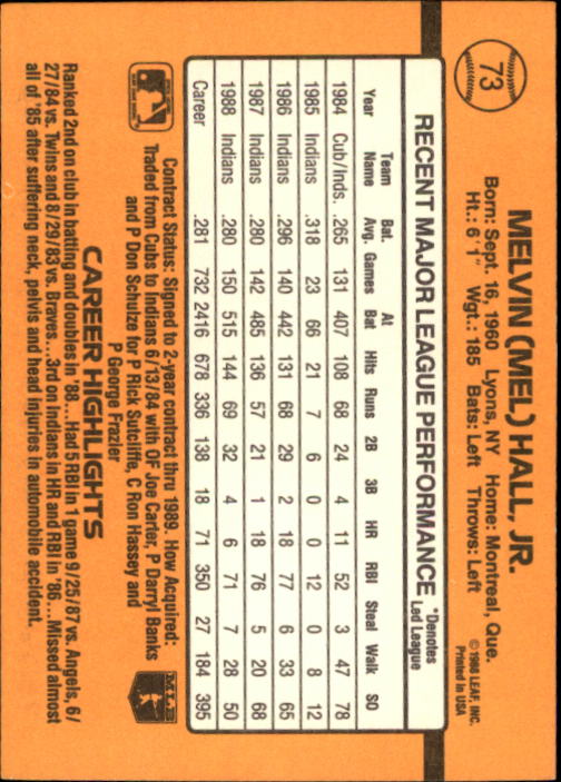 A9832- 1989 Donruss Baseball Cards 1-250 +Rookies -You Pick- 10+ FREE US SHIP - Picture 147 of 501