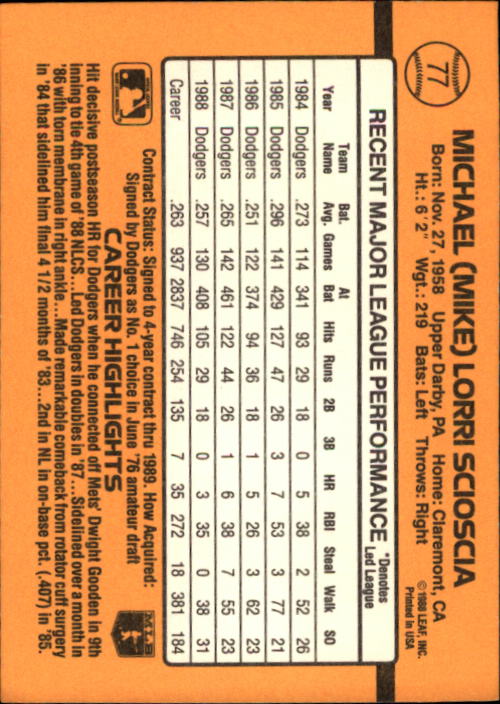 A9832- 1989 Donruss Baseball Cards 1-250 +Rookies -You Pick- 10+ FREE US SHIP - Picture 155 of 501