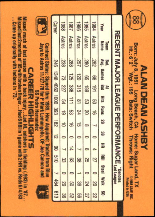 A9832- 1989 Donruss Baseball Cards 1-250 +Rookies -You Pick- 10+ FREE US SHIP - Picture 177 of 501