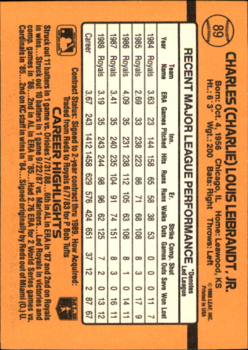 A9832- 1989 Donruss Baseball Cards 1-250 +Rookies -You Pick- 10+ FREE US SHIP - Picture 179 of 501