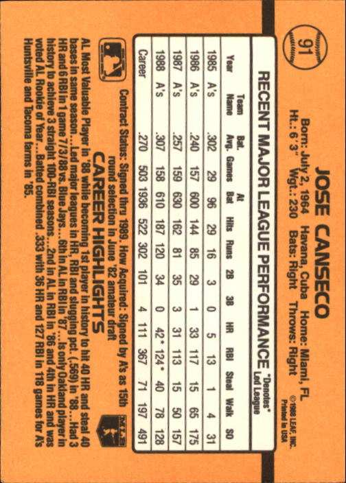 A9832- 1989 Donruss Baseball Cards 1-250 +Rookies -You Pick- 10+ FREE US SHIP - Picture 183 of 501